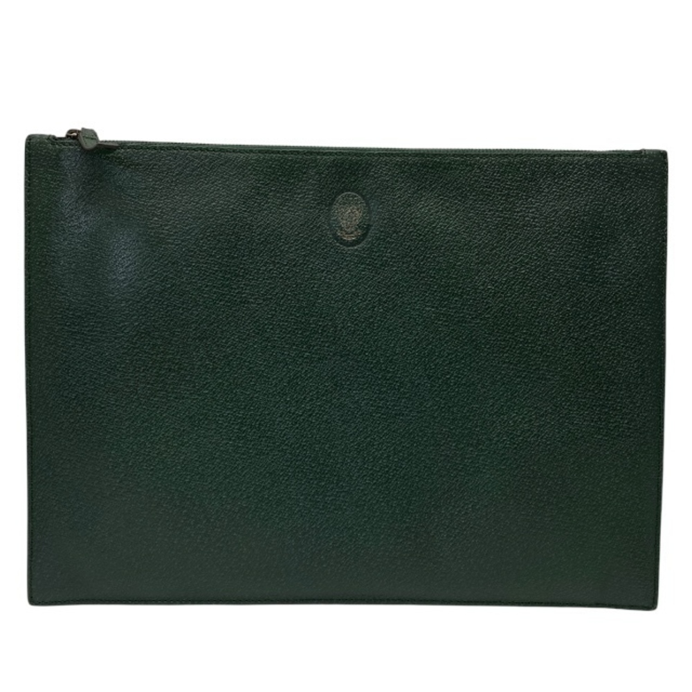 GUCCI Hysteria Clutch Bag Shoulder Handbag Leather Green